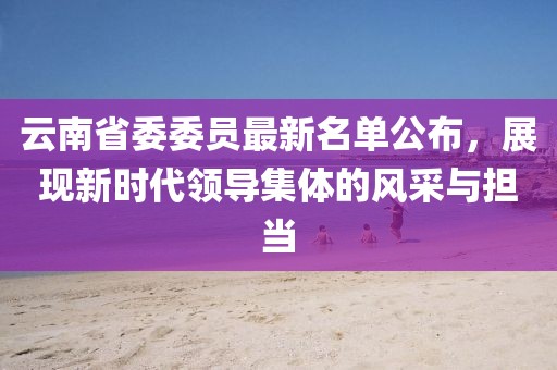 云南省委委員最新名單公布，展現(xiàn)新時代領(lǐng)導(dǎo)集體的風(fēng)采與擔當