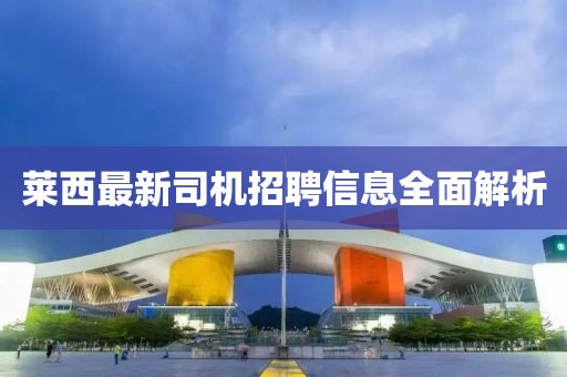 萊西最新司機(jī)招聘信息全面解析