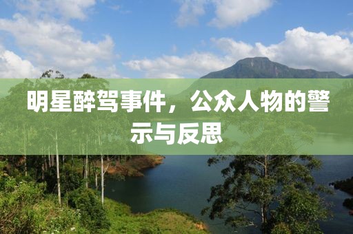 明星醉駕事件，公眾人物的警示與反思